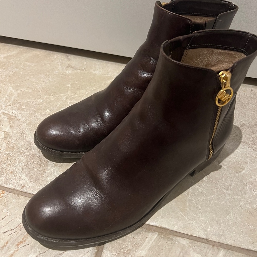 Michael Kors Brown Leather Ankle Boots